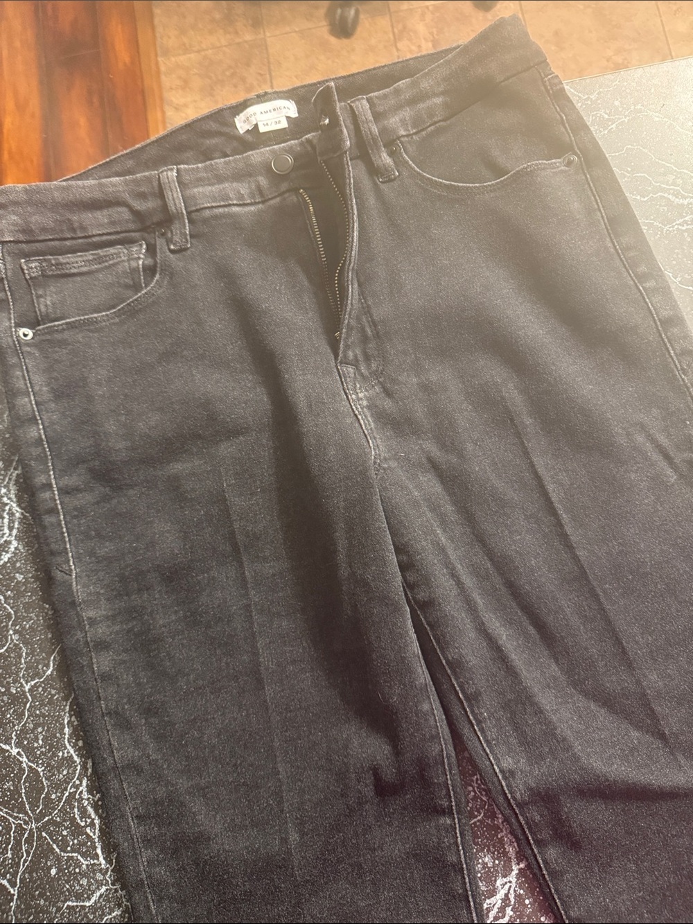 Good American Black Good Legs Straight Jeans